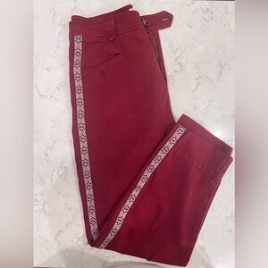 Anthropologie Tapered Side Striped Pants Straight Leg Boho Trousers